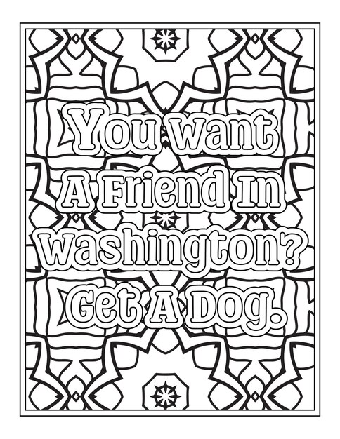 Premium vector dog quotes coloring pages for kdp coloring pages