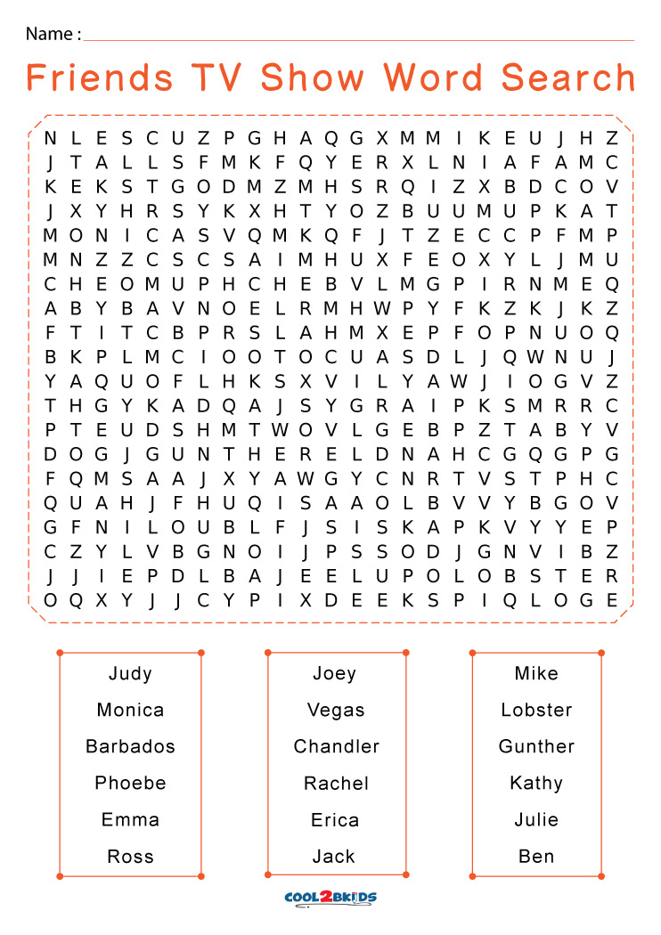 Printable tv show word search