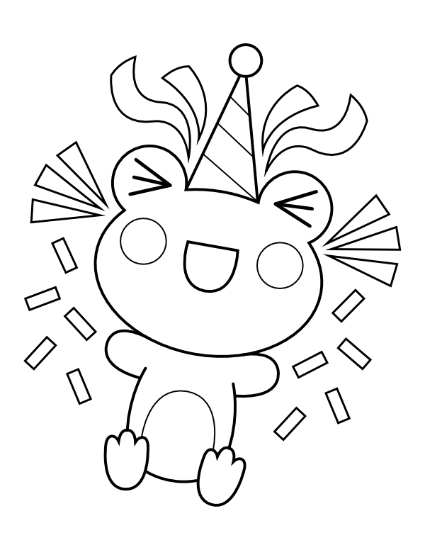 Printable cute frog coloring page
