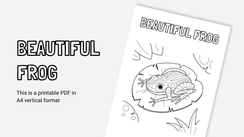Printable coloring worksheets with frogs in pdf format