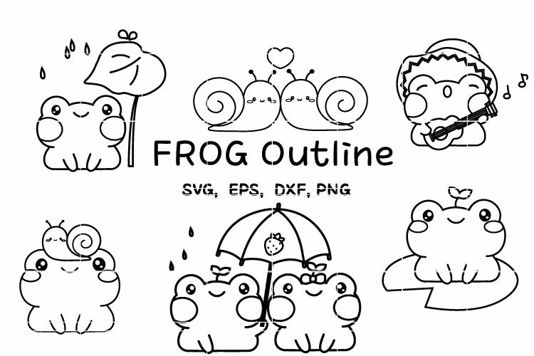 Frog outline svg cute frogcoloring pages