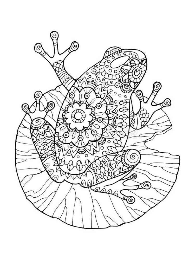 Frog coloring pages for adults