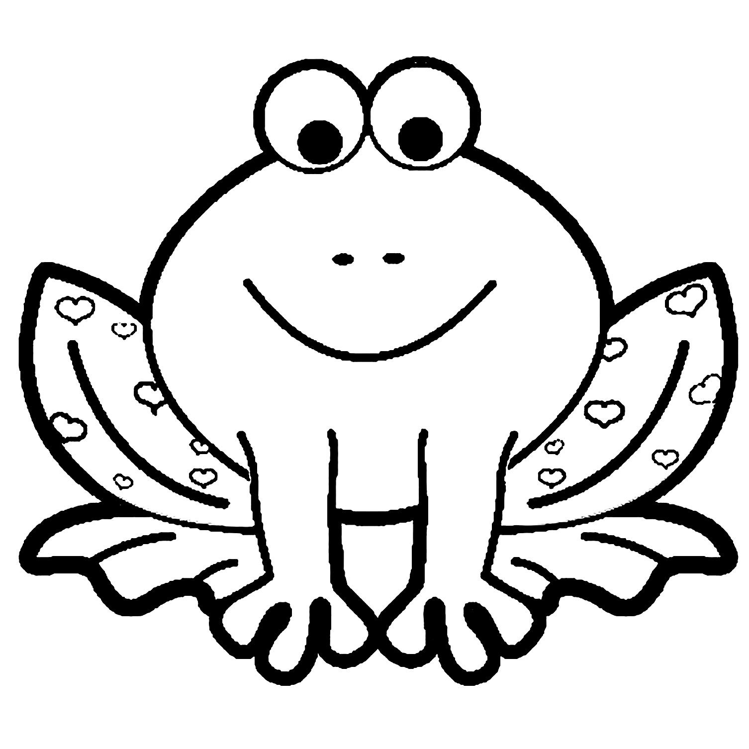 Free frog coloring â hearts to print free frog coloring