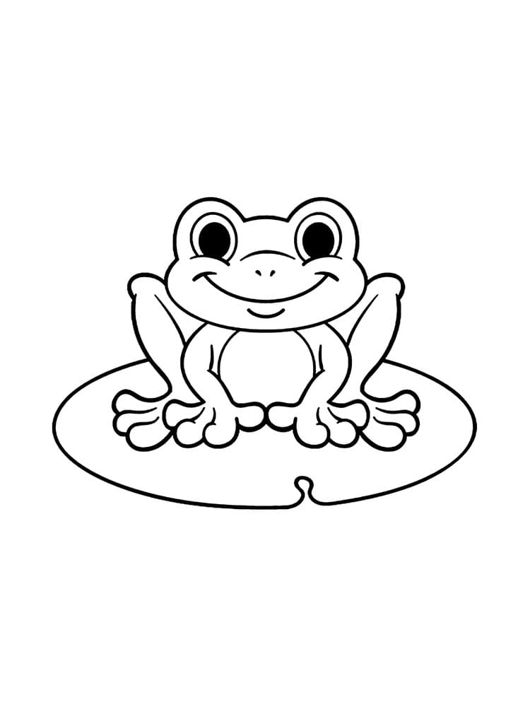 Adorable frog printable coloring page