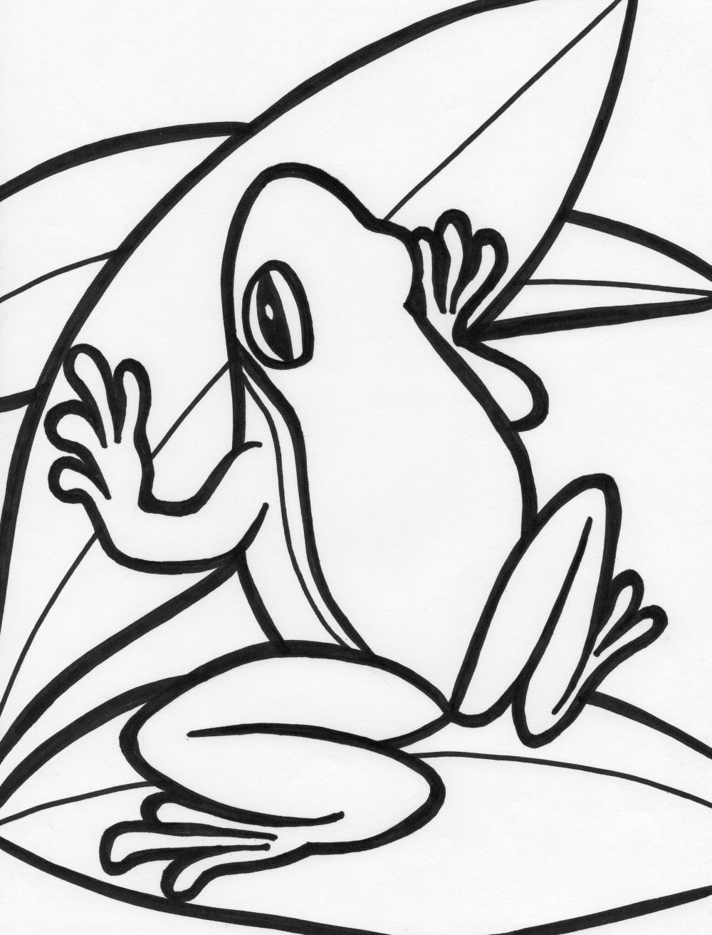 Free printable frog coloring pages for kids