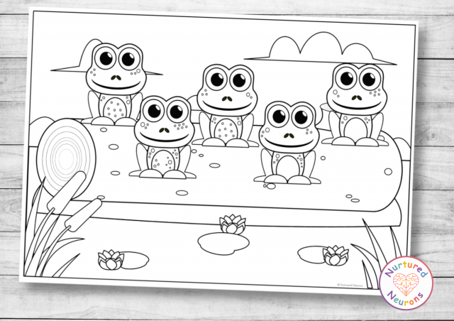 Little speckled frogs coloring page printable pdf