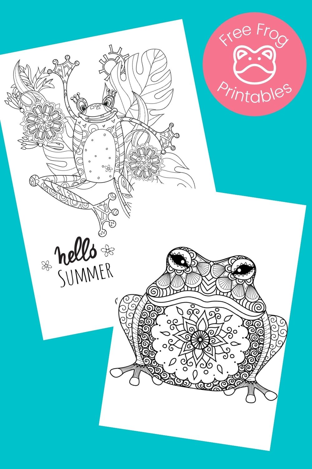 Free printable frog coloring pages