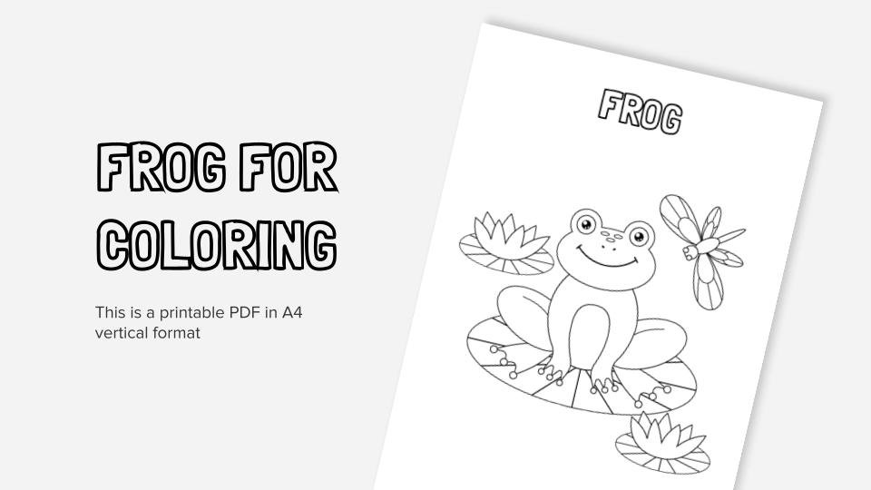 Frog for coloring printable coloring worksheet