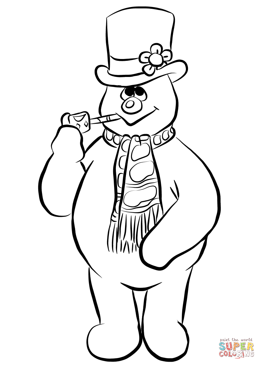 Frosty the snowman coloring page free printable coloring pages