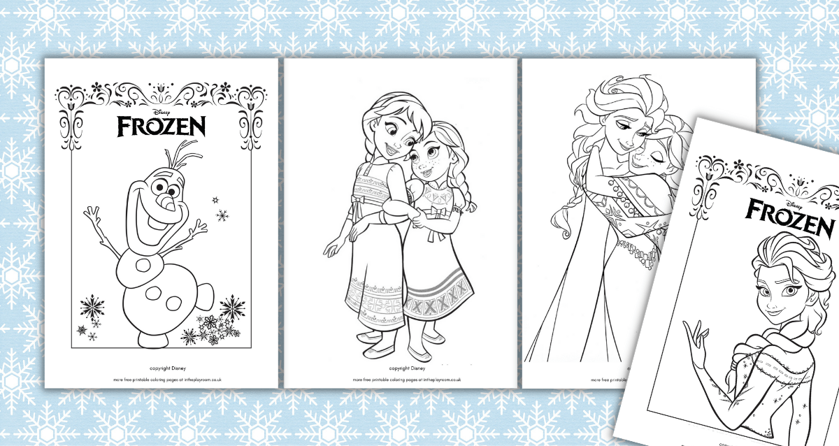 Frozen loring pages elsa anna olaf and more