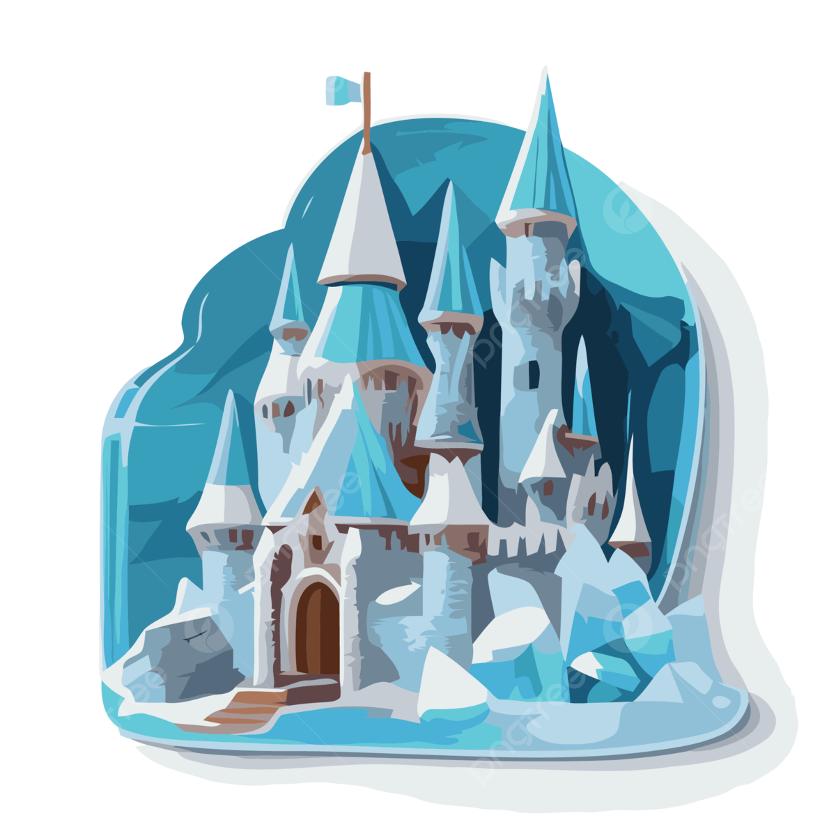 Frozen castle png vector psd and clipart with transparent background for free download