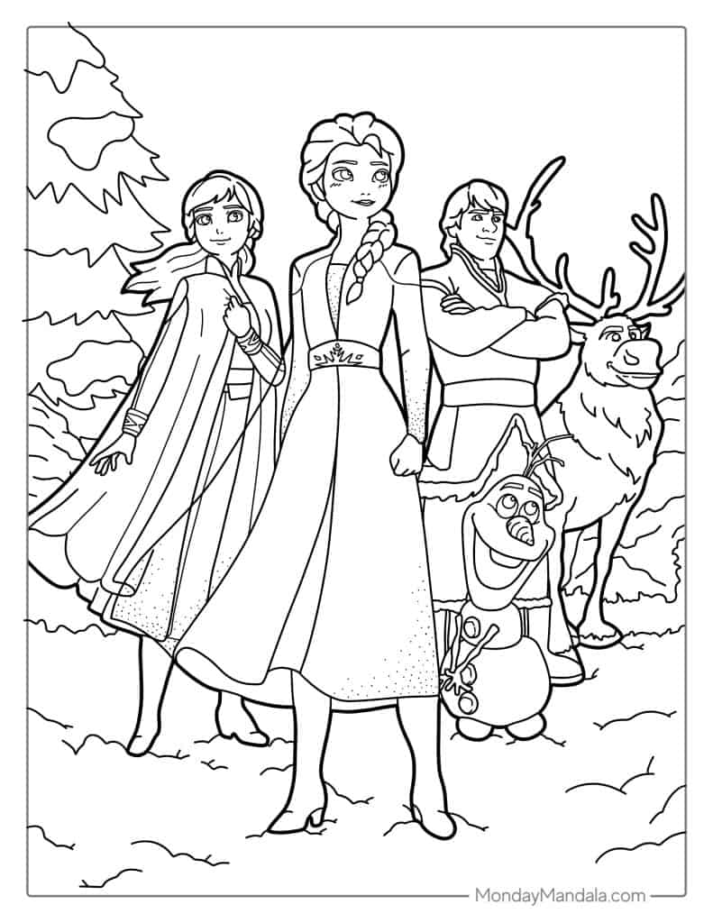 Elsa coloring pages free pdf printables