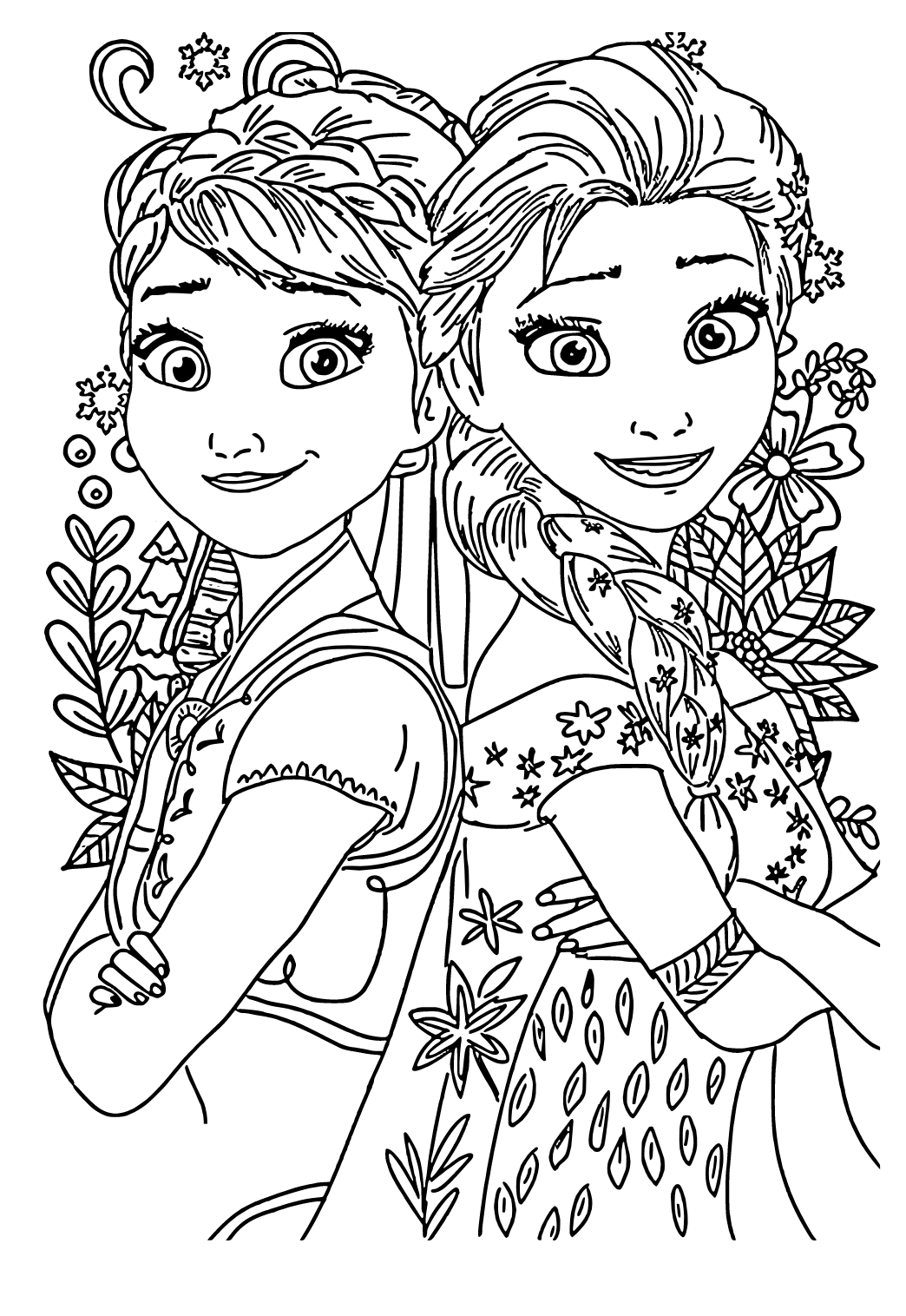 Free printable frozen difficult coloring page for adults and kids