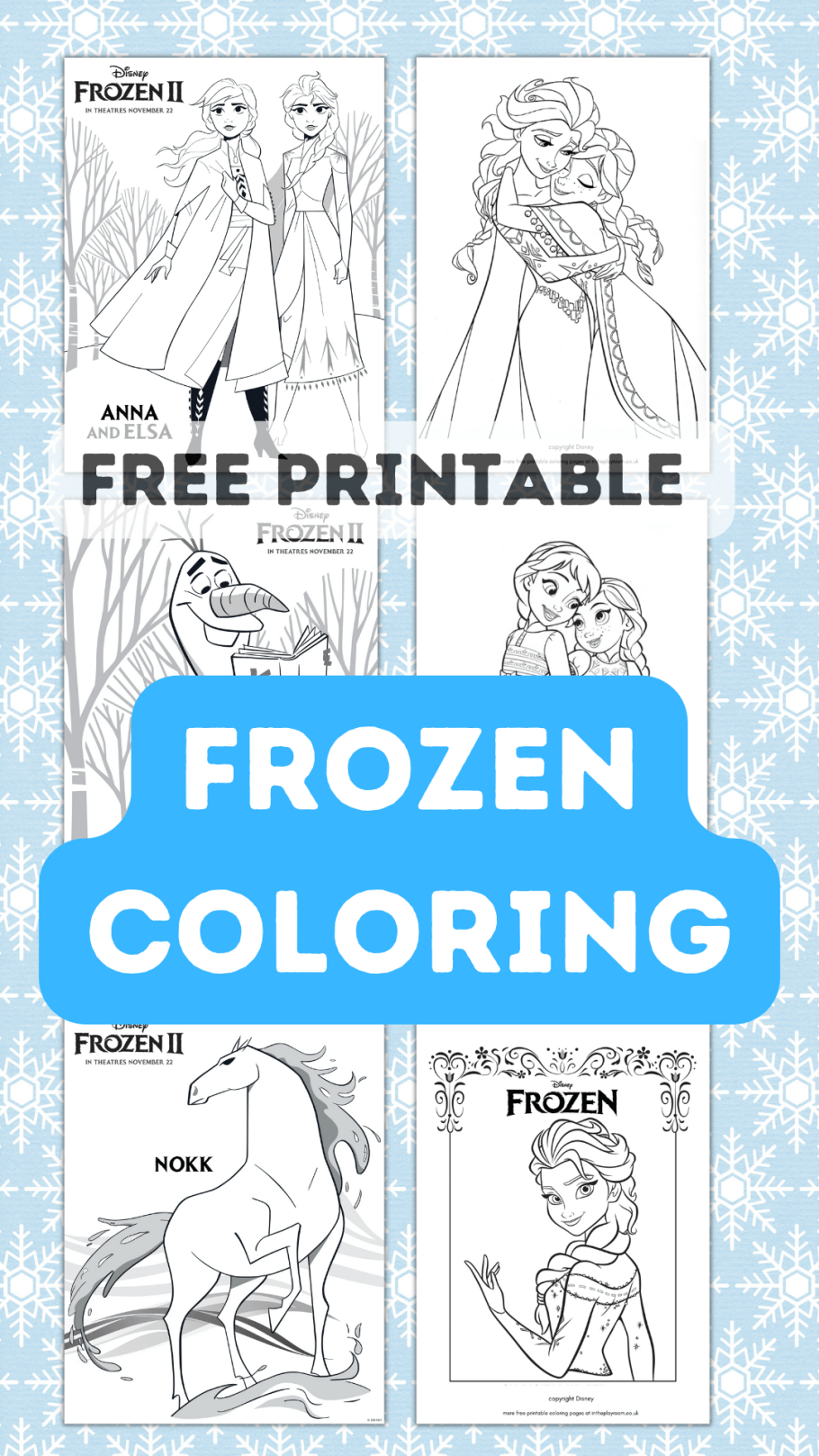 Frozen loring pages elsa anna olaf and more