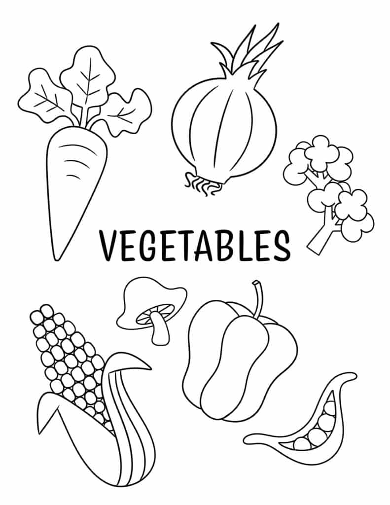 Free vegetable and fruit coloring pages for kids â the hollydog blog