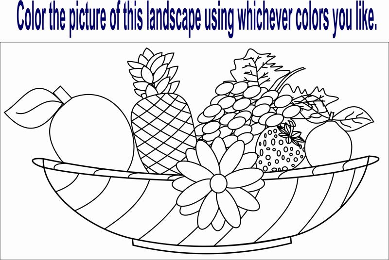 Fruits coloring printable page for kid