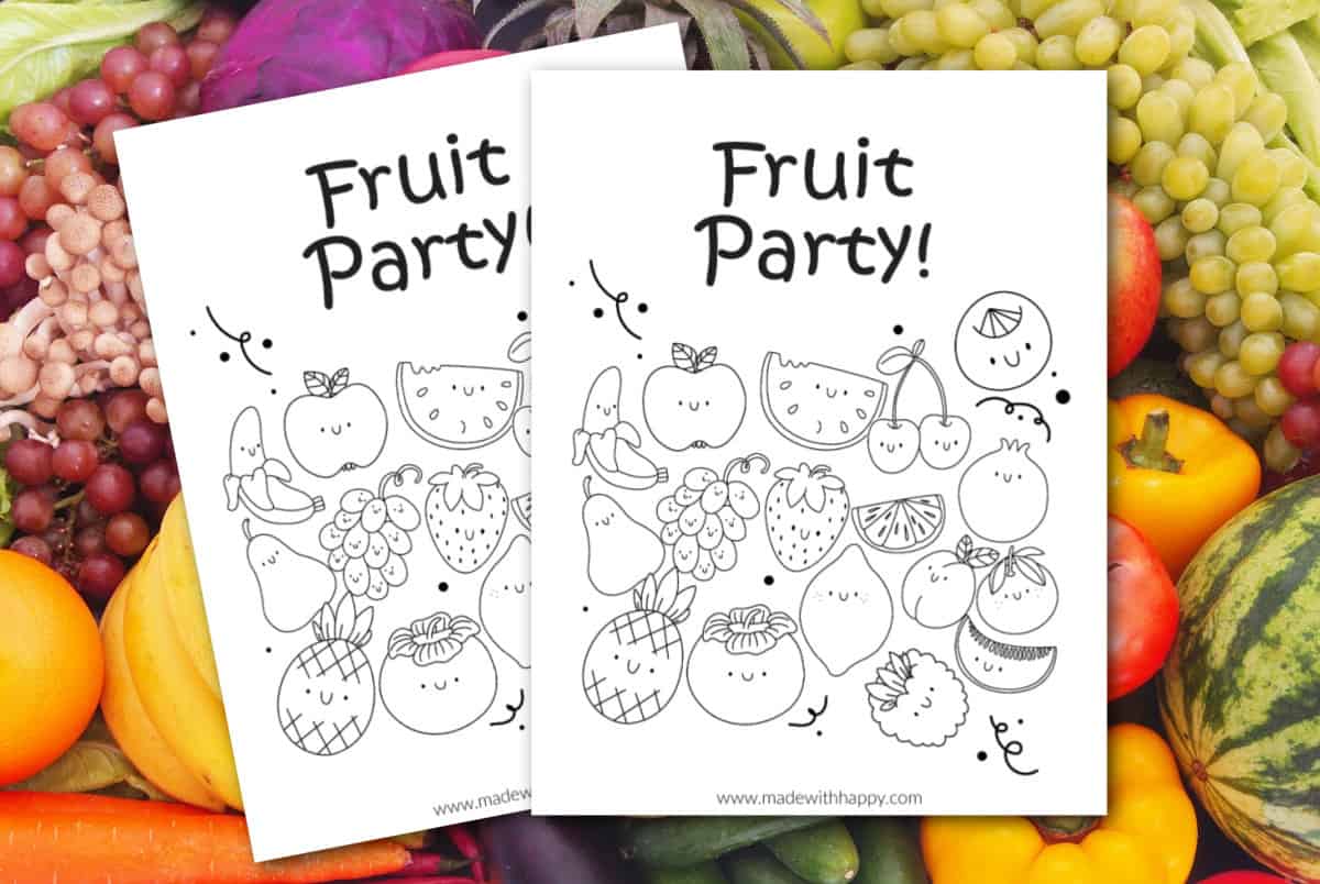 Free fruit coloring page printable for kids