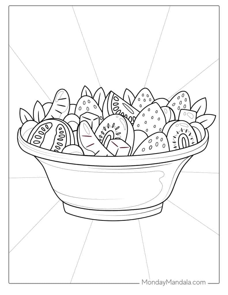 Fruit coloring pages free pdf printables