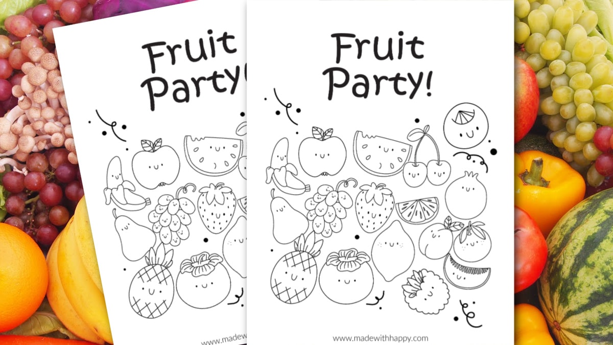 Free fruit coloring page printable for kids