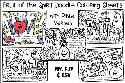 Fruit of the spirit doodle coloring sheets â esv