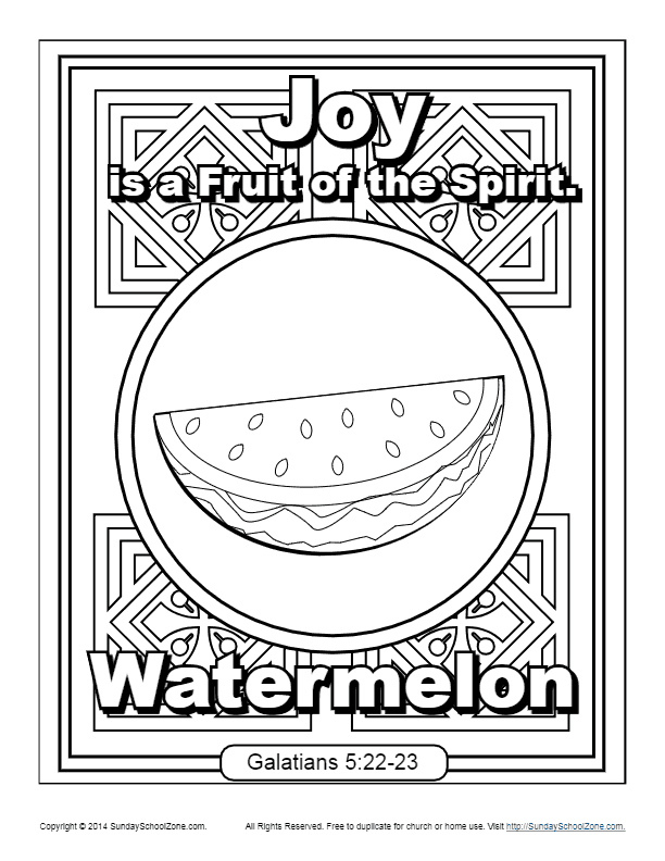 Fruit of the spirit for kids joy coloring page