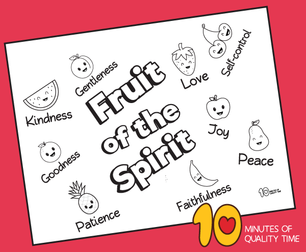 Fruit of the spirit coloring page â minutes of quality time