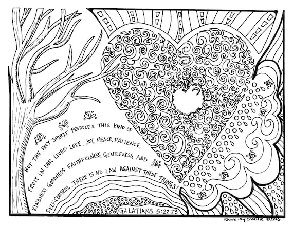 The fruit of the holy spirit coloring page printable coloring page downloadable pdf prayer coloring page