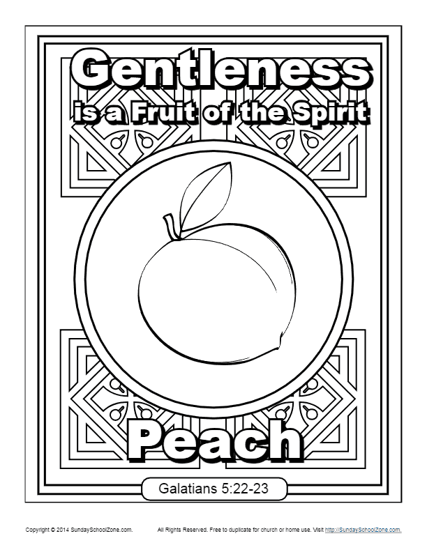 Fruit of the spirit for kids gentleness coloring page