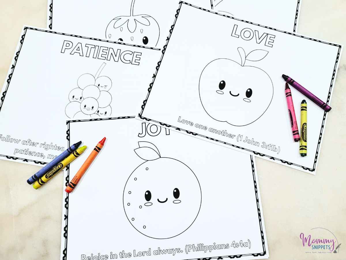 Get your free fruit of the spirit coloring page for kids