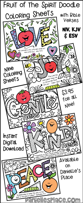 Fruit of the spirit coloring sheets