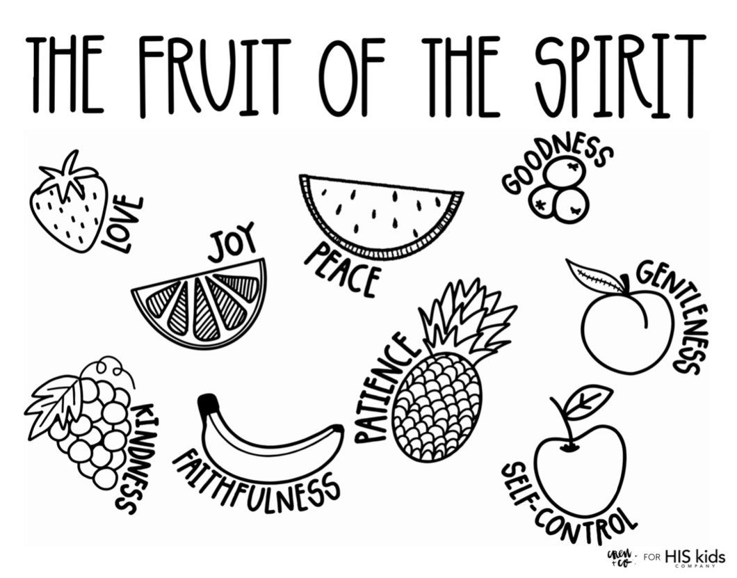 Fruit of the spirit coloring pages free fruit of the spirit fruit coloring pages coloring pages