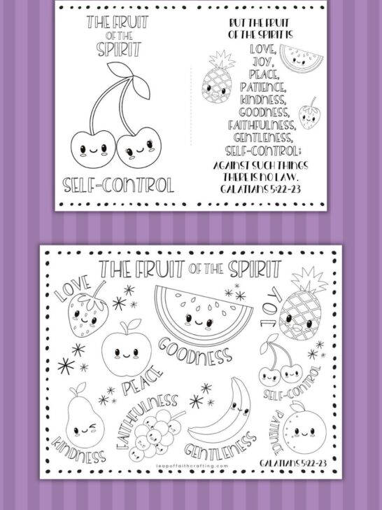 Free fruit of the spirit coloring pages for kids