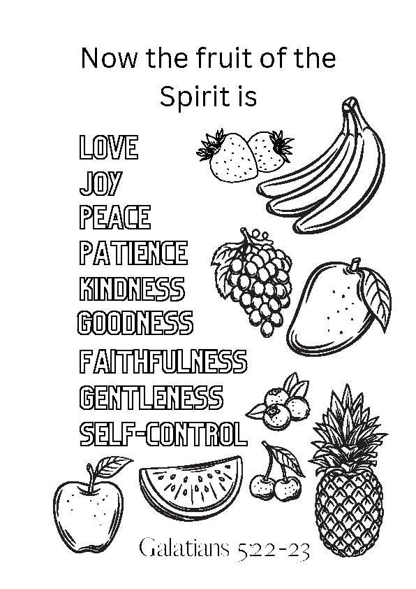 The fruit of the spirit coloring sheet