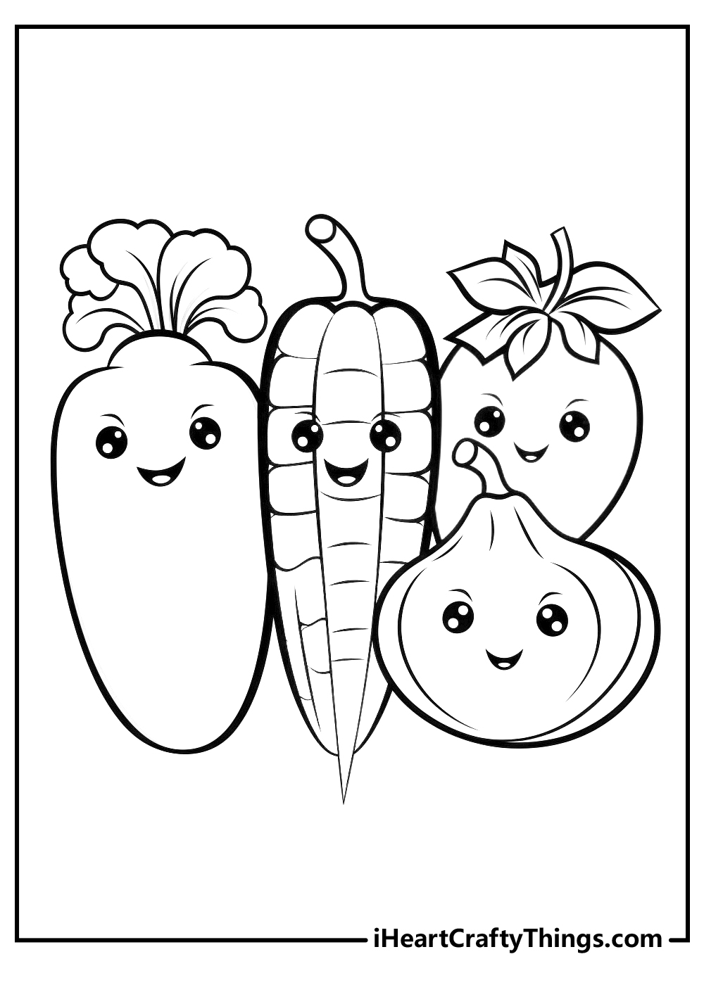 Vegetables coloring pages free printables