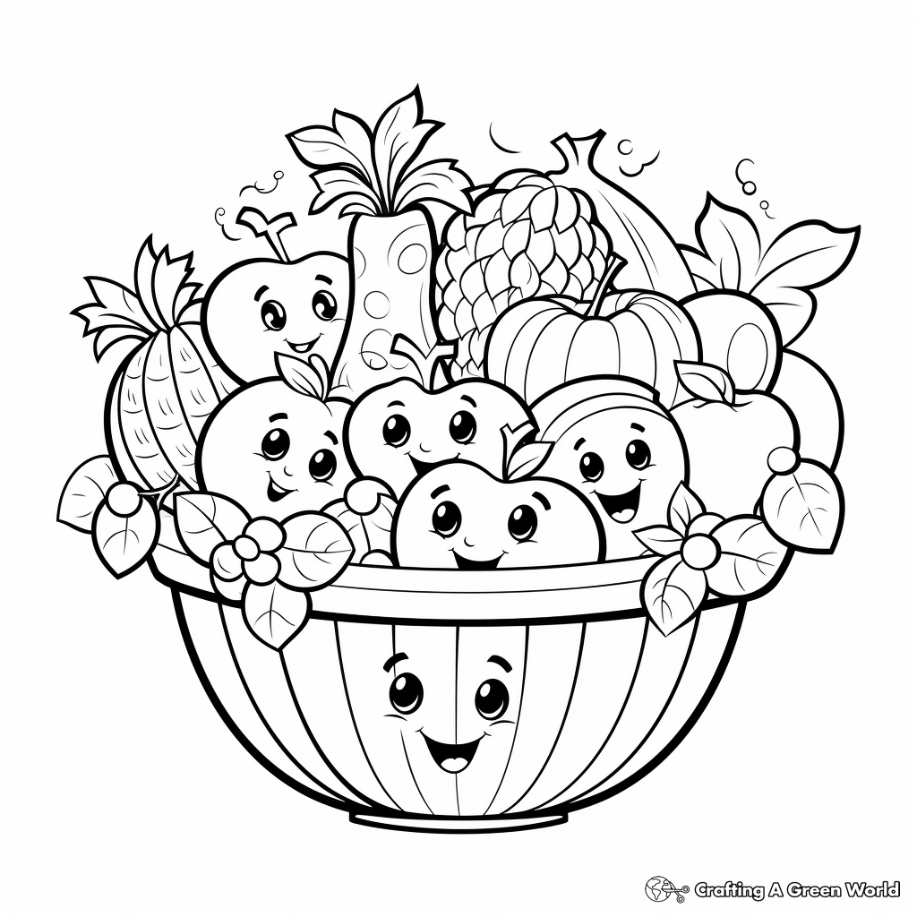 Fruit and vegetables coloring pages