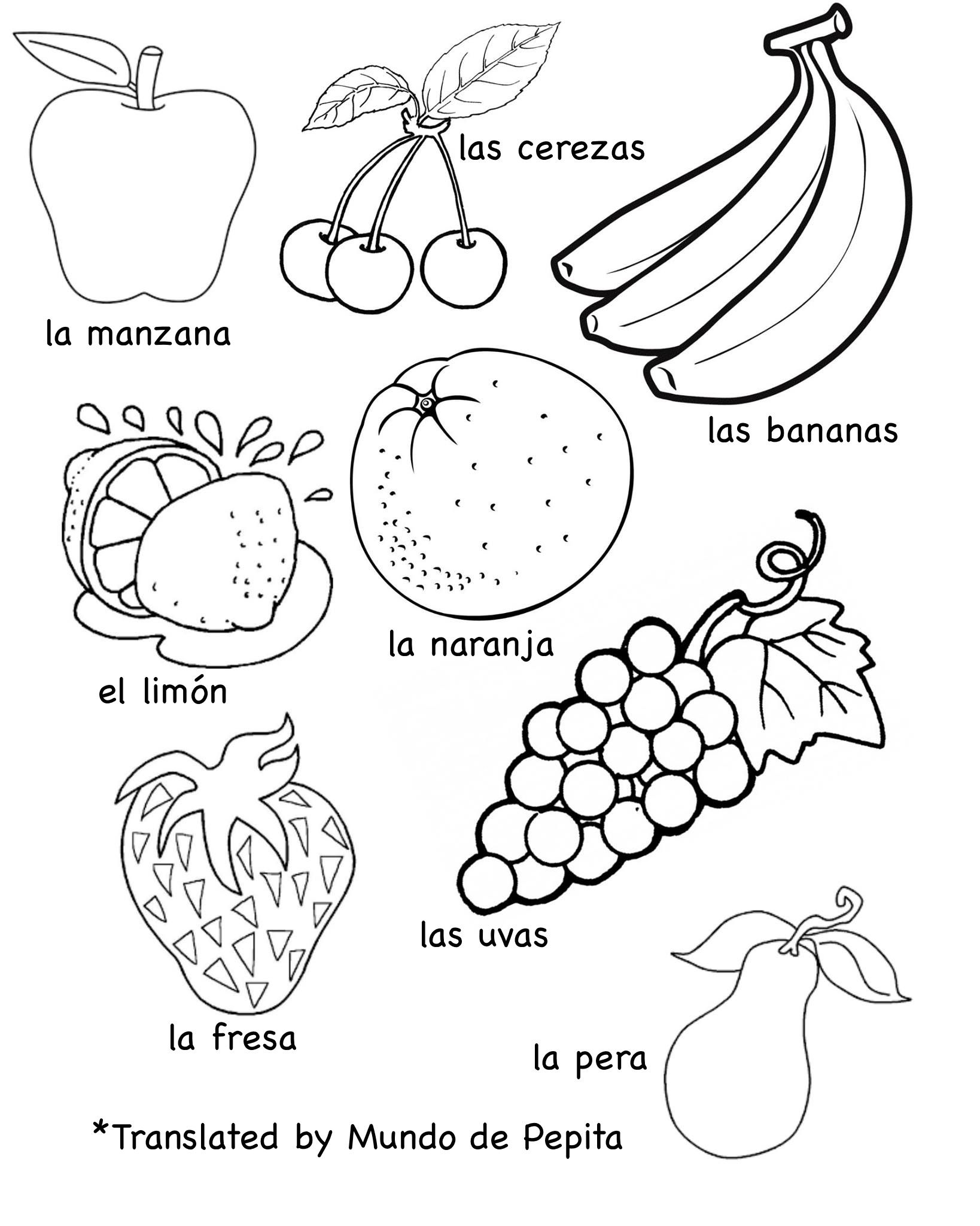 Multilingual printables fruits and vegetables in languages