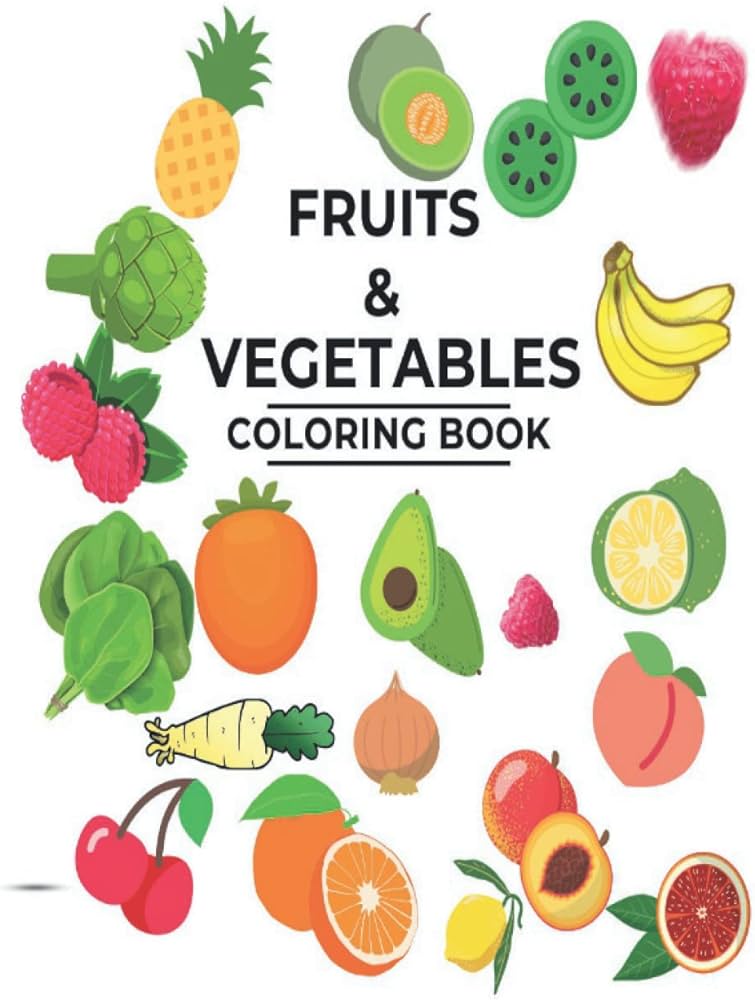 Fruits and vegetables coloring book vegetables and fruits for kids ages