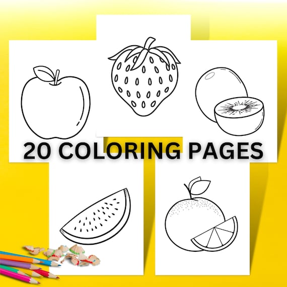 Coloring pages for kids fruits and vegetables coloring pages toddlers preschoolers kindergarteners printable pages