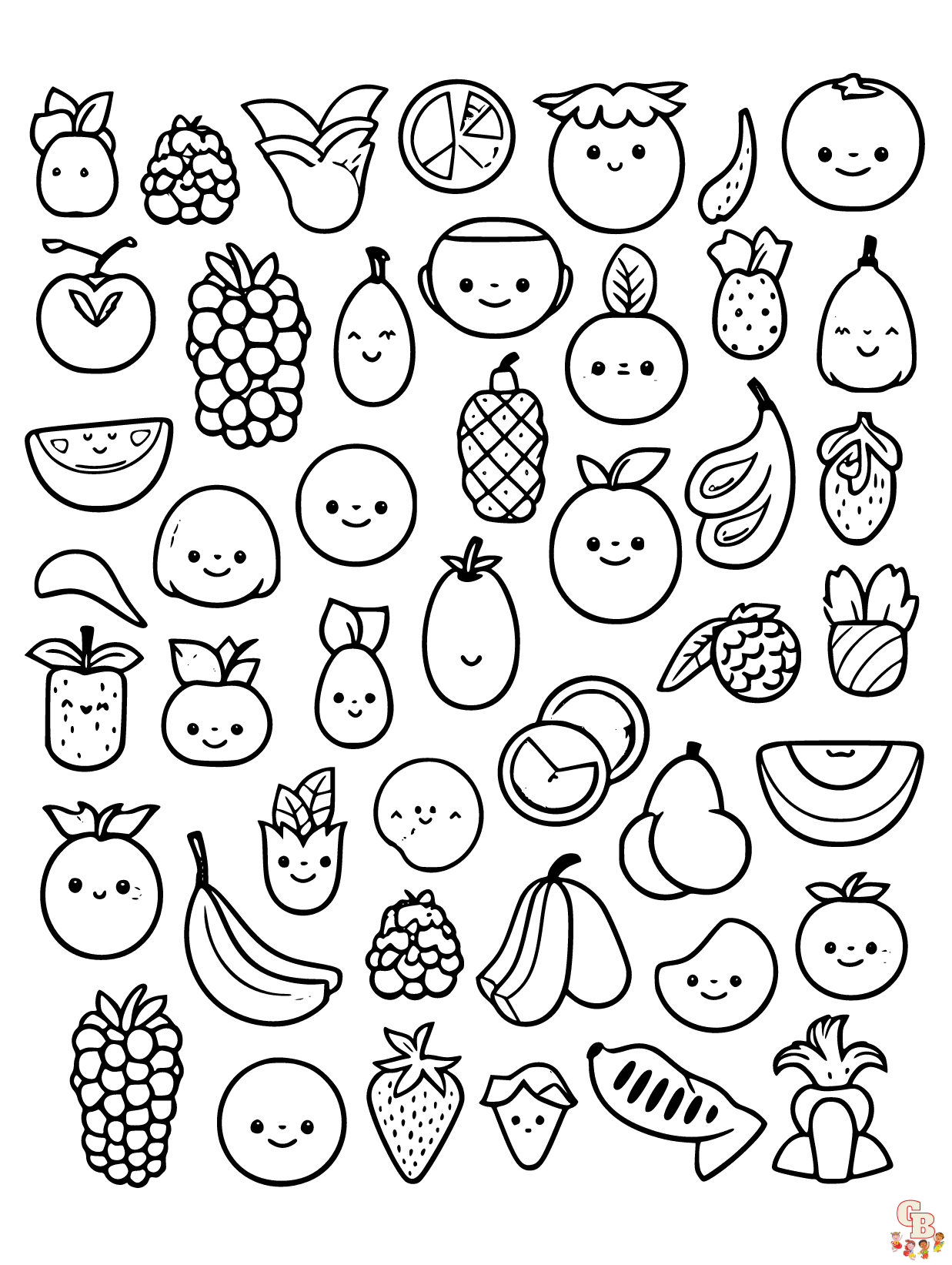 Fun and educational fruit coloring pages for kids