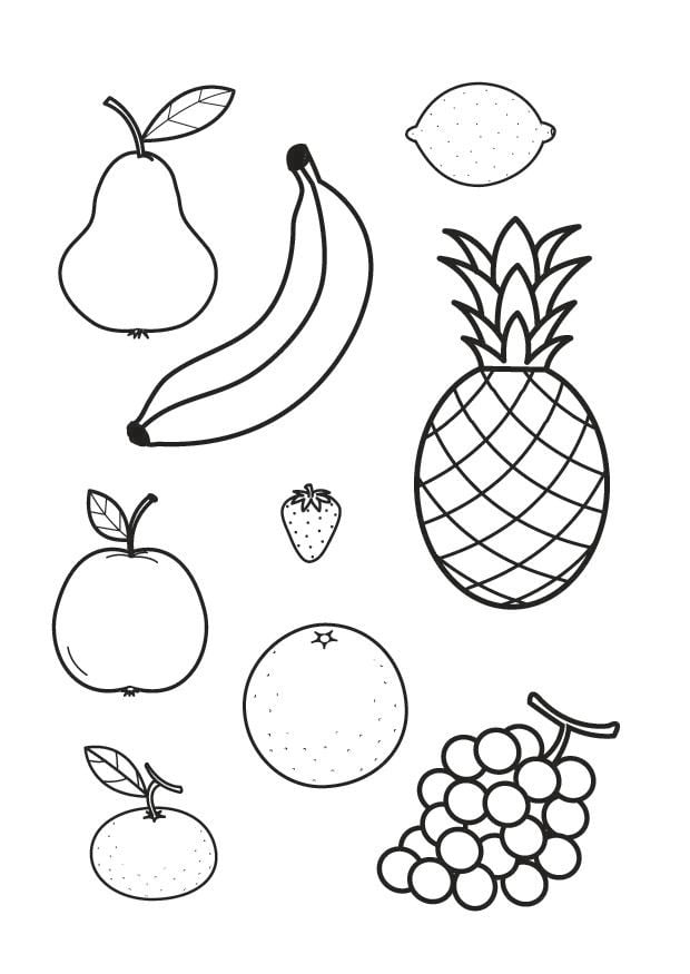 Coloring page all fruit together