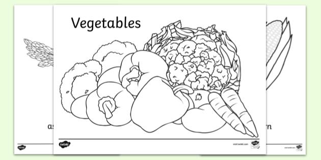 Free printable vegetable colouring pages resources