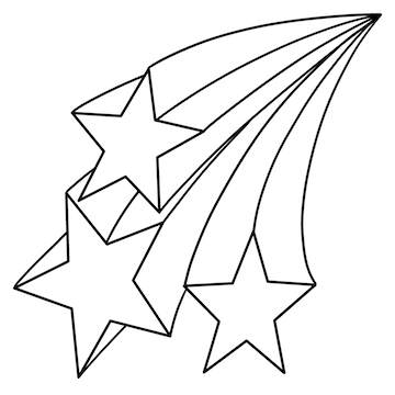 Premium vector falling shooting stars isolated coloring page