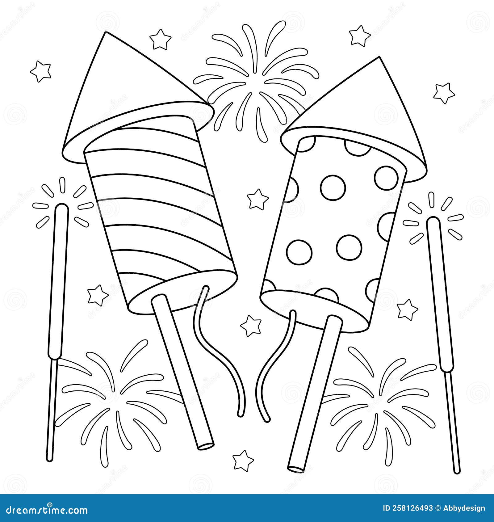 Fireworks coloring page stock illustrations â fireworks coloring page stock illustrations vectors clipart