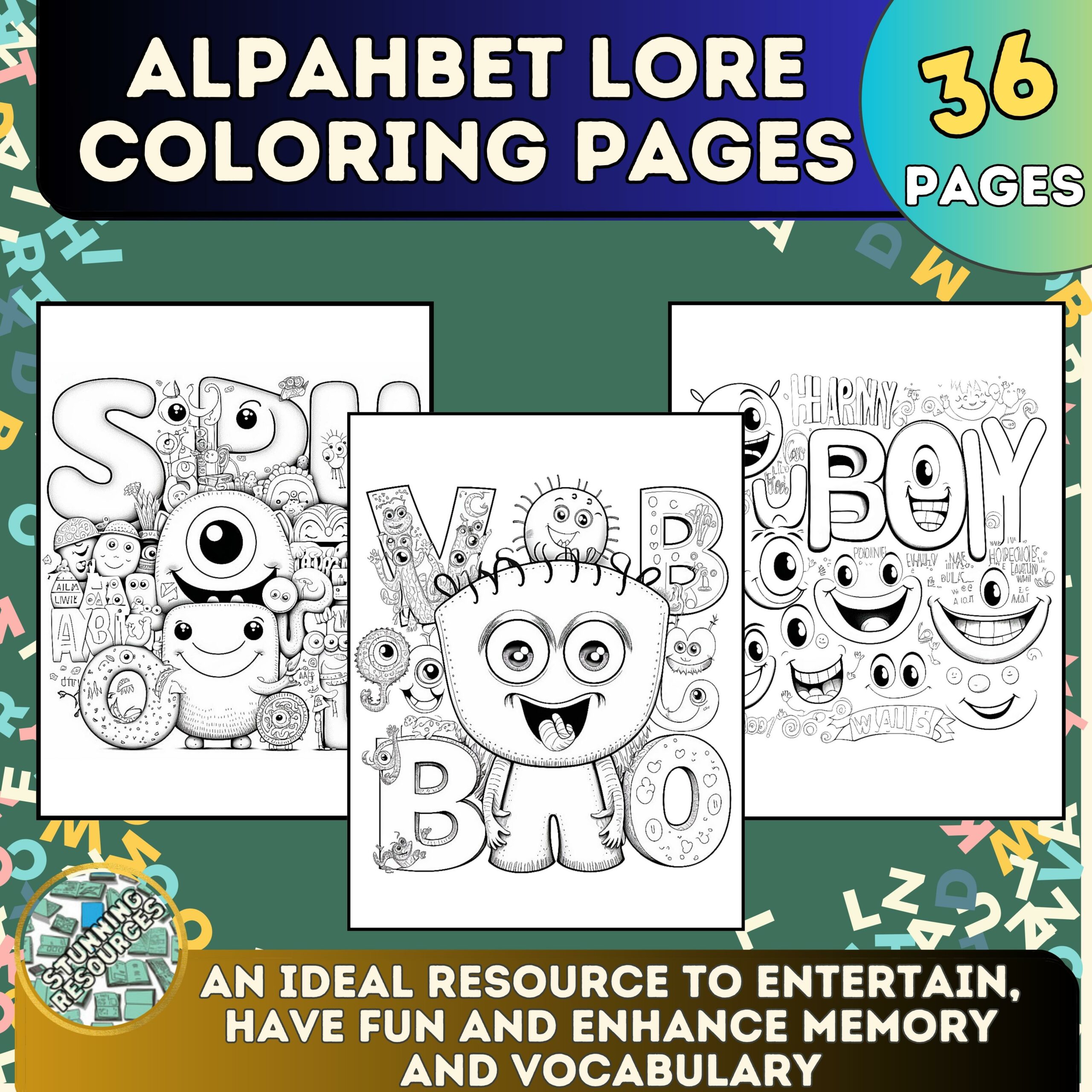 Uefinal alphabet lore coloring pages for kida and students made by teachers
