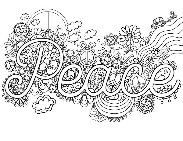 Free printable peace adult coloring page download it in pdf format at httpcoloringgardenâ free coloring pages printable coloring pages adult coloring pages
