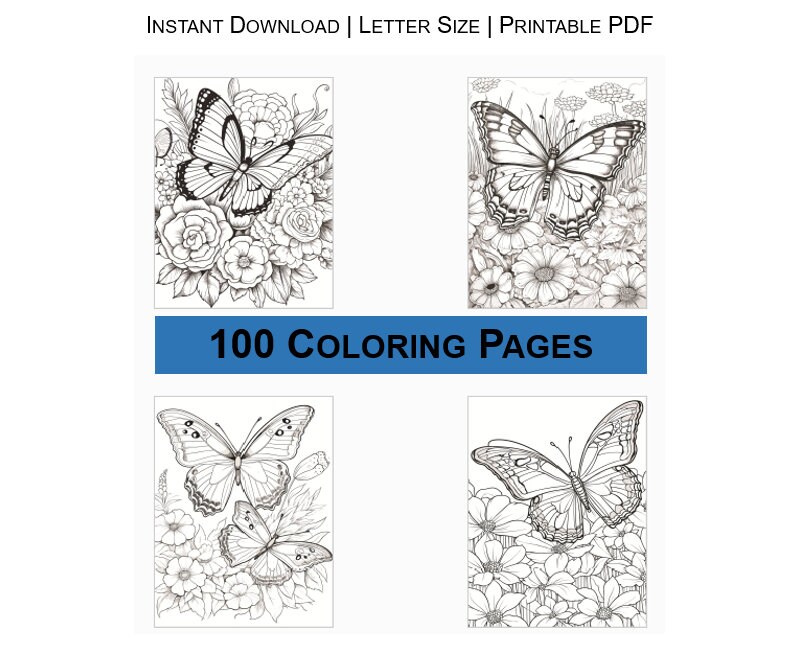 Best seller butterflies butterfly coloring pages pages printable digital instant download pdf best selling item coloring book