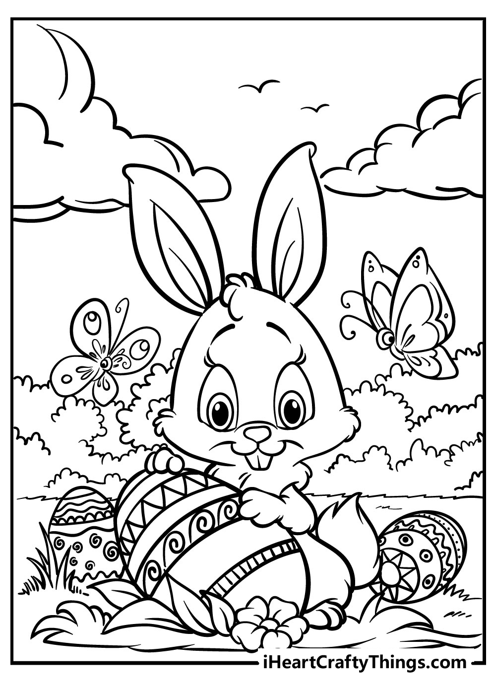 Easter bunny coloring pages free printables