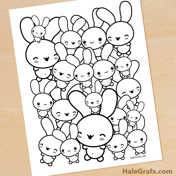 Free printable bunny coloring page for easter