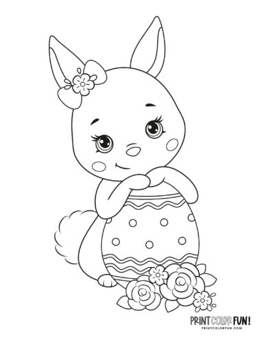 Cute easter bunny coloring pages at