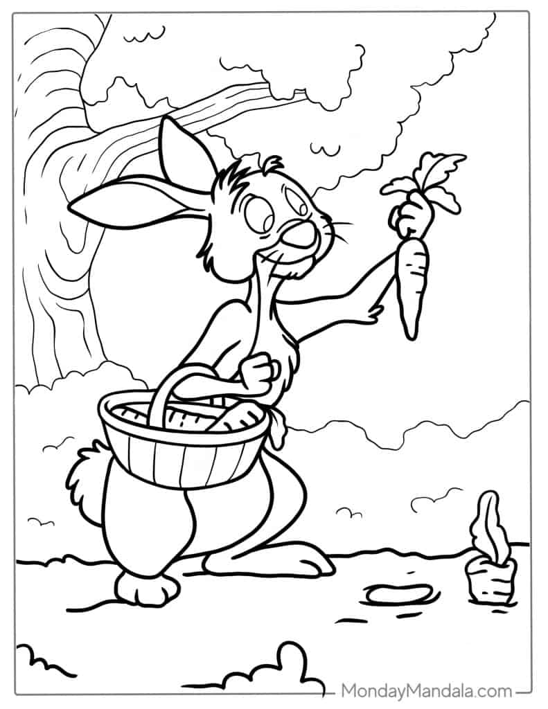 Rabbit coloring pages free pdf printables